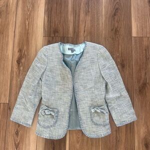 Ann Taylor wines Tweed Blazer with Bow Pockets size 0